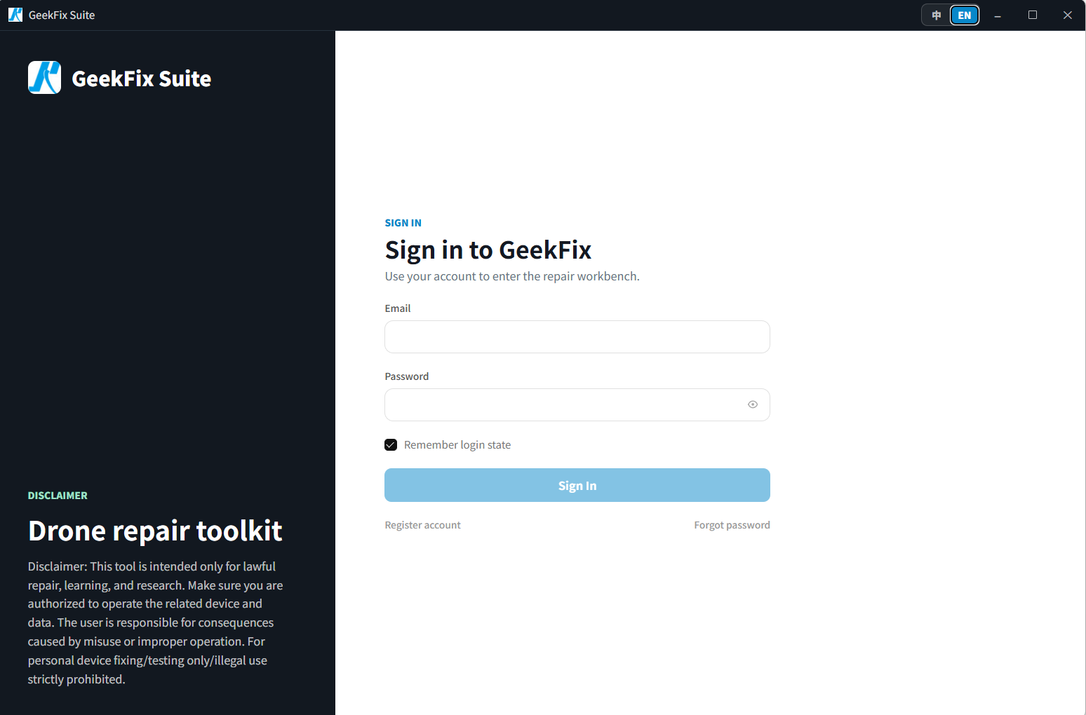 Sign-in page